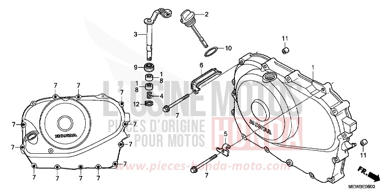 RIGHT CRANKCASE COVER for Deauville ABS PEARL CONCOURS BLACK (NHA65) from 2011